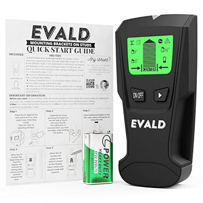 EVALD Electronic Stud Finder Wall Scanner | Wood and Metal Detector, Metal Pipe Locator, Joist Finder, Electric Wire Detector | Ideal for Cabinet,