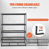 VEVOR Storage Shelving Unit, 5-Tier Adjustable, 2000 lbs Capacity, Heavy Duty Garage Shelves Metal Organizer Wire Rack, Black, 60" L x 24" W x 78" H VEVOR