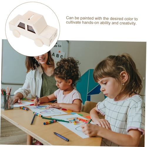 TEHAUX Unfinished Piggy Bank Coin Storage Cases Versatile Coin Case Change Container Unfinished Coin Bank Multi-Function Saving Banks Blank Piggy TEHAUX