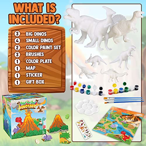 FUNZBO Dinosaur Painting Kit - Dinosaur Toys for Kids 3, 4, 5, 6, 7,8 9 Years Old, Christmas Gifts for Kids, Painting Set for Kids, Art Set for Kids - WoodArtSupply