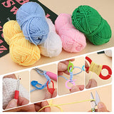 Pnytty Crochet Kit for Beginners, 107 Pcs Complete Beginners Crochet Kit Knitting Kit for Adults Including Yarn, Crochet Hooks, Plastic Large Eye Pnytty