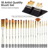 MERRIY 80-Piece Acrylic Paint Set, Artist Painting Supplies Kit with Tabletop Sketch Box Easel, 48 Colors Acrylic Paints,11"x 14"Stretched Canvas MERRIY