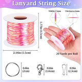cridoz Lanyard String Kit, Boondoggle String with 25 Rolls Plastic Lacing Cord and 50Pcs Keychain Lanyard Accessories, Gimp String Lanyard Weaving cridoz