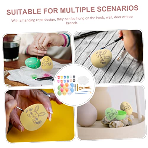 Ciieeo 1 Set Easter Doodle Eggs Unpainted Easter Eggs Hanging Easter Eggs Easter Crafts Kids Coloring Toys Unfinished Easter Eggs Easter Painting Ciieeo