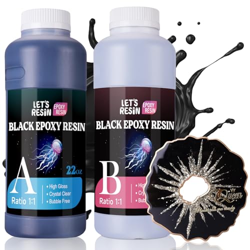 LET'S RESIN EPOXY RESIN Black Resin Epoxy,44OZ Bubble Free & High-Gloss Epoxy Resin Kit,Self Leveling Resin and Hardener for Art Crafts,Jewelry LET'S RESIN EPOXY RESIN