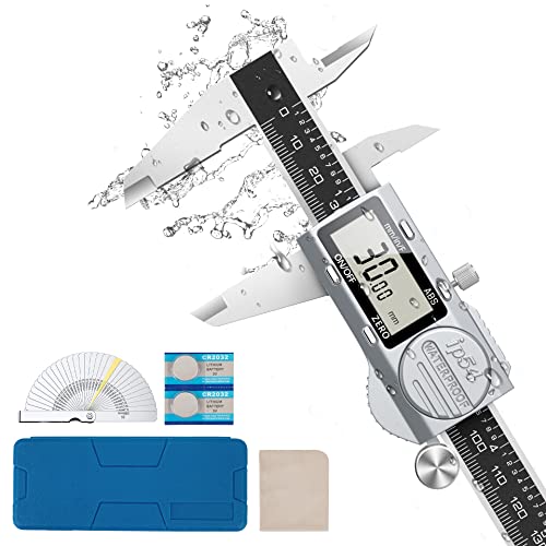 Housolution Digital Caliper, (ABS) Absolute Scale Caliper 6", IP54 Electronic Measuring Tool, Inch/MM/Fraction, Auto-Off LCD Stainless Steel Housolution