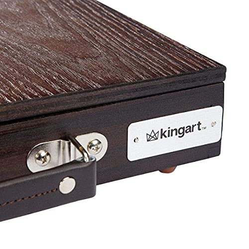 KINGART 706 Adjustable Wood Espresso Stained Desk Tabletop Easel with Storage Drawer and Paint Palette KINGART