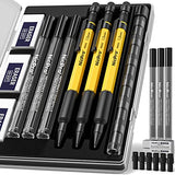 Nicpro 3 PCS 1.3 mm Mechanical Pencils Set with 36 Lead Refill, 3 Eraser - Weatherproof Metal Barrel, Heavy Duty Carpenter Pencil for Outdoor Marking Nicpro