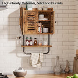 HOOBRO Medicine Cabinet, Double Doors Bathroom Wall Cabinet with Towel Bar, Adjustable Shelf, 2 Hooks, Over The Toilet Storage Cabinet, for Bedroom, HOOBRO