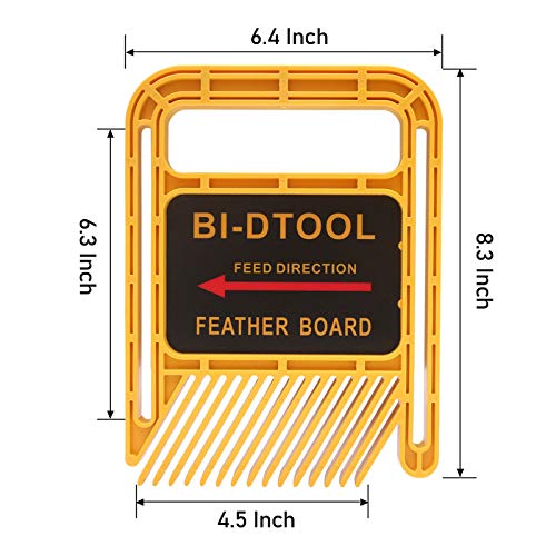 BI-DTOOL Featherboards, Adjustable Woodworking Safety Device Feather-Loc for Table Saws Band Saws Router Tables Fences Woodworking Tools, 6.3 Inch - WoodArtSupply