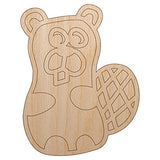 Silly Beaver Doodle Unfinished Wood Shape Piece Cutout for DIY Craft Projects - 1/4 Inch Thick - 4.70 Inch Size Sniggle Sloth