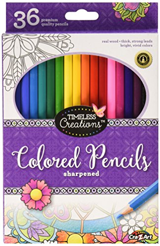 Cra-Z-art Timeless Creations Adult Coloring: 36ct Colored Pencils (10455-24) - WoodArtSupply