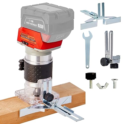 IRONFIST Cordless Trimmer Router Multiple Function Brushelss 1/4" Bit Collet, Max Speed 30000rpm for Wood Working Slotting, Trimming Compatible with - WoodArtSupply