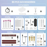 HARDELL Mini Cordless Rotary Tool, 5-Speed Rotary Tool Kit with 86 Accessories, 4V Power Rotary Tool for Cutting, Engraving, Sanding, Drilling, HARDELL