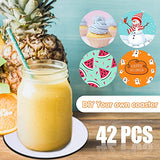 Round Sublimation Blank Coasters, Circle Cup Mat, Heat Transfer Rubber Coaster, Heat Press Cup Coaster, 4 Inches (16 Pieces) Geiserailie