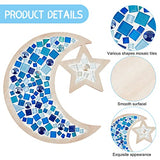 WEBEEDY Glass Mosaic Moon and Star Kit, Creativity DIY Mosaic Arts and Crafts Kit for Kids & Adults, Handmade Artwork Kids Gifts Crystal Mosaic WEBEEDY