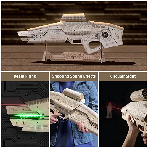 BEAVERLAB 3D Wooden Puzzles for Adults, Space Wars Gun Model Creative Mechanical Puzzles Kit, Brain Teaser Assembly Model Toys Unique Gifts for Kids - WoodArtSupply