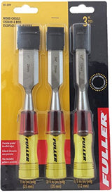 Fuller 301-0099 3-Piece Chisel Set - Wood carving tools, Carpenter tool kit chisels sets for carpentry woodworking knives Fuller