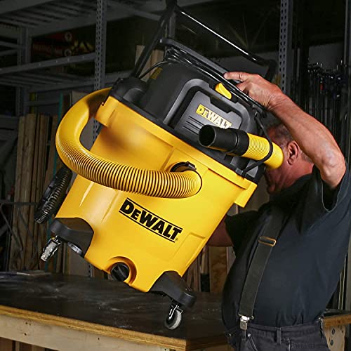 DEWALT 16 Gallon Poly Wet Dry Vacuum, 6.5 Peak HP 12 Amps Heavy Duty Vacuums, Cart Style Wet/Dry/Blower 3 in 1 Multifunction Shop Vacuum, Built-in - WoodArtSupply