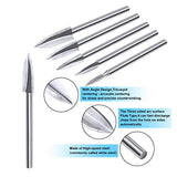 15 Pieces Wood Carving Engraving Drill Bit Woodworking Drill Bit DIY Wood Carving Tools Accessories for Rotary Tools Honoson