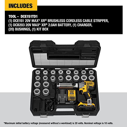 DEWALT 20V MAX XR Cable Stripper, Cordless Kit (DCE151TD1) DEWALT