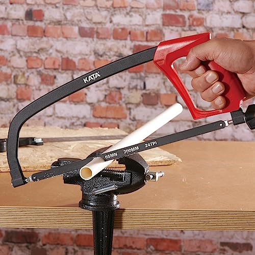 KATA 2-in-1 Hacksaw Hand Saw, 12-inch Hack Saw Frame with 10-inch Mini Hacksaw, Extra 2pc 65Mn Steel Saw Blade 24 TPI Included for Metal and Wood