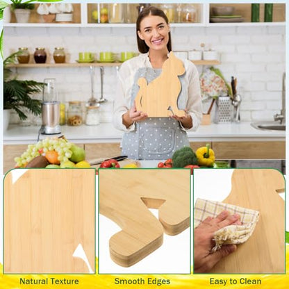 Bamboo Cat Shaped Cutting Board Wooden Serving Board Kitchen Chopping Board Bamboo Wood Cheese Charcuterie Board Platter Laser Engraving Board for