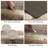 MAYHMYO Anti Fatigue Kitchen Mat - Set of 2 - Taupe Abstract Art Comfort Mats - Cushioned, Non Slip Floor Mat MAYHMYO