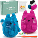 Faircosy Crochet Kit for Beginners Crocheting: Crochet Animal Kits for Kids & Adults - Learn to Knitting Cat Amigurumi Starter Kit with Detailed Faircosy