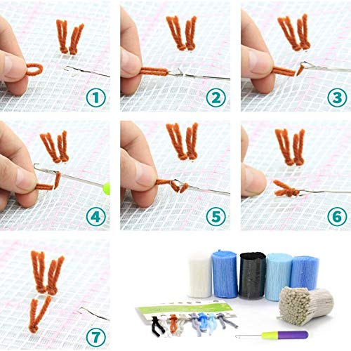 Latch Hook Kits for Adults, DIY Rug Kits Special-Shaped Animal Fox TXWZEI