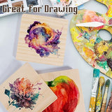 12 Pack Unfinished Wood Coasters, GOH DODD 5 Inch Wooden Coasters Crafts Blanks for DIY Drawing Painting Laser Engraving Wood Burning, Square GOH DODD