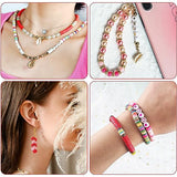 Redtwo 6200 Pcs Clay Beads Bracelet Making Kit, Flat Round Polymer Heishi Friendship Bracelet Jewelry Kit with Charms and Elastic Strings for Girls Redtwo