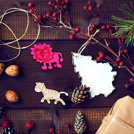 Wooden Craft Shapes 100pcs Wooden Animal Cutouts Unfinished Animal Pieces Mini Wood Animal Embellishments DIY Craft Wild Forest Animal Slices Wood ABOOFAN