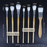 GACDR Gilding Brush Set, 7 Pieces Versatile Goat Hair Blending Mop Brushes for Acrylic Painting Wartercolor Foil Gold Leaf Flakes Sheets GACDR