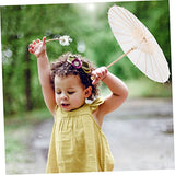 VILLCASE 2pcs chinese paper japanese umbrella Unfinished Umbrella oil paper parasol macrame decor white paper parasols wedding decorations Rainproof VILLCASE