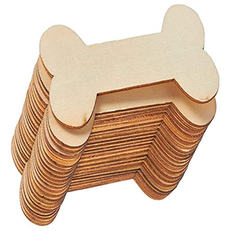 Kisangel 40Pcs Unfinished Wood Slice minatures Crafts Unfinished Dog Bone Dog Bone Ornament Unfinished Wood Shapes Gift Label Blank Gift Tags Blank Kisangel