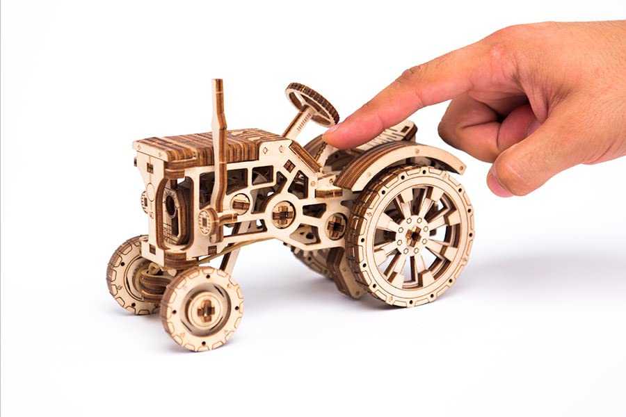 WOODEN.CITY 3D Wooden Tractor Puzzle - Model Tractor Kits Wooden 3D Puzzles for Adults - Tractor Wooden Craft Model Building Kits for Adults - 3D WOODEN.CITY