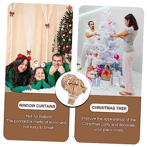 COHEALI 30pcs Hot Air Balloon Wooden Shape Ornament Crafts Hanging Bulk Wooden Lion Cut Outs Unfinished Wood Shapes Unfinished Woods Chips Wooden COHEALI