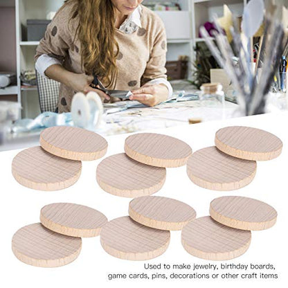 100Pcs Wood Circles for Crafts, Unfinished Wood Rounds Discs DIY Blank Wooden Discs for Decoration Maker Handmade Accessories(4CM)