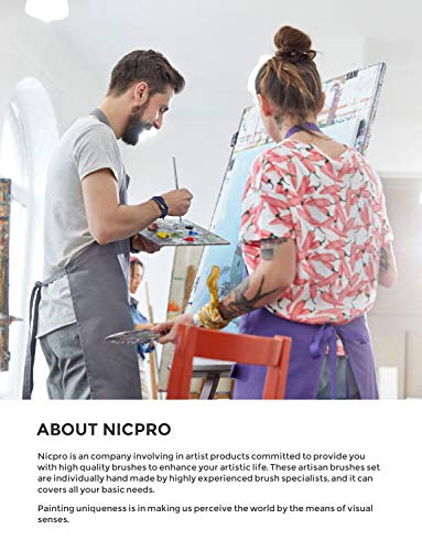 Nicpro Detail Paint Brushes 5 PCS Extra Fine Tip 000 Professional Miniature Painting Artist Set Round 3/0 for Micro Watercolor Oil Acrylic Craft Nicpro