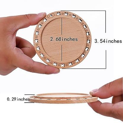 CBCMY Natural Wood Slices - 10Pcs 3.54 inches Craft Unfinished Wood kit Predrilled with Hole Wooden Circles for Arts Wood Slices Christmas Ornaments - WoodArtSupply