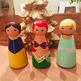 SINJEUN 40 PCS 3-1/2 Inch Wood Peg Dolls, Unfinished Large Wood Peg Woman Angel Shape Wooden People Decorative Jumbo Peg Dolls Unpainted Wood Figures SINJEUN