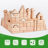 iPlay, iLearn Toddler Wooden Building Block Toys, 72 PCS Kids Natural Wood Stacking Blocks Set Standard Unit, Preschool Kindergarten Montessori Toy, iPlay, iLearn