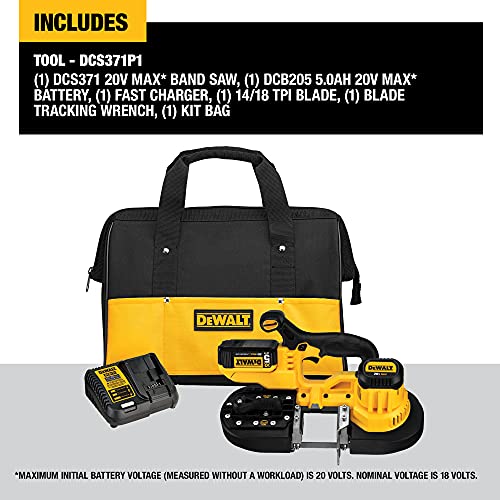 DEWALT 20V MAX Portable Band Saw Kit, Cordless (DCS371P1) DEWALT