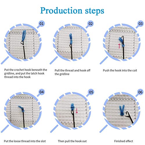 Latch Hook Rug Kits for Adults Kids DIY Rug Crochet Yarn Kits Tapestry Kits Butterfly Rug Making Kits with Printed Canvas Carpet Needlework Doormat WJKYR