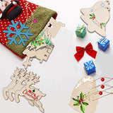 50 Pieces Christmas Wooden Ornaments Blanks Pendants Unfinished Wood Slices Hanging for Festivals DIY Crafts Decoration, 10 Styles DECYOOL