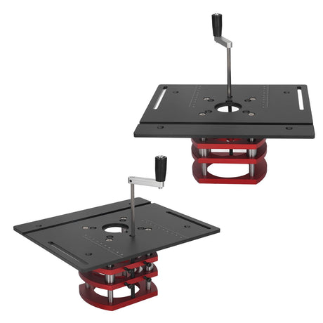 Acogedor Router Lift Kit, Metal Router Lift System with Router Table Insert Plate, 4 Jaw Clamping, Router Lift Base Accessories (Black) Acogedor