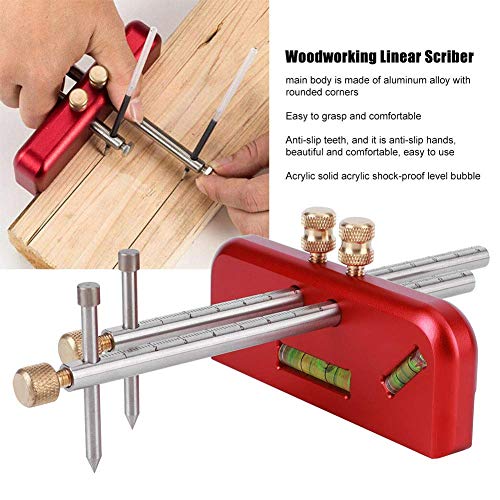 Woodworking Marking Gauge Mortise Gauge Ruler Double Head Aluminium Alloy Carpenter Tool Mortise Gauge Scriber Ruler Fafeicy