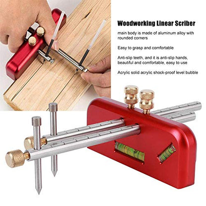 Woodworking Marking Gauge Mortise Gauge Ruler Double Head Aluminium Alloy Carpenter Tool Mortise Gauge Scriber Ruler - WoodArtSupply