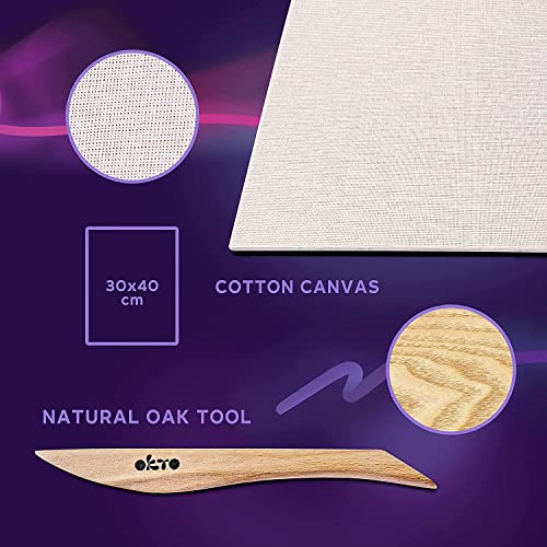 Art Kit "Sunflowers" | Arts & Crafts DIY Painting with Modeling Clay| Clay Kit for Painting | Painting Kits for Adults for Home Decoration | Air Dry OKTO